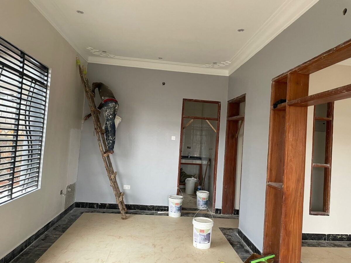 Residential interior painting in progress